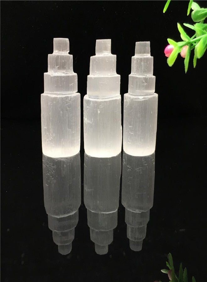 AierCrystal Natural Selenite Crystal Selenium Skyscraper Tower Carving Statue Home Decoration Stone Gypsum Tower for Home Decor Ornaments (15cm-1pcs) - Image 5
